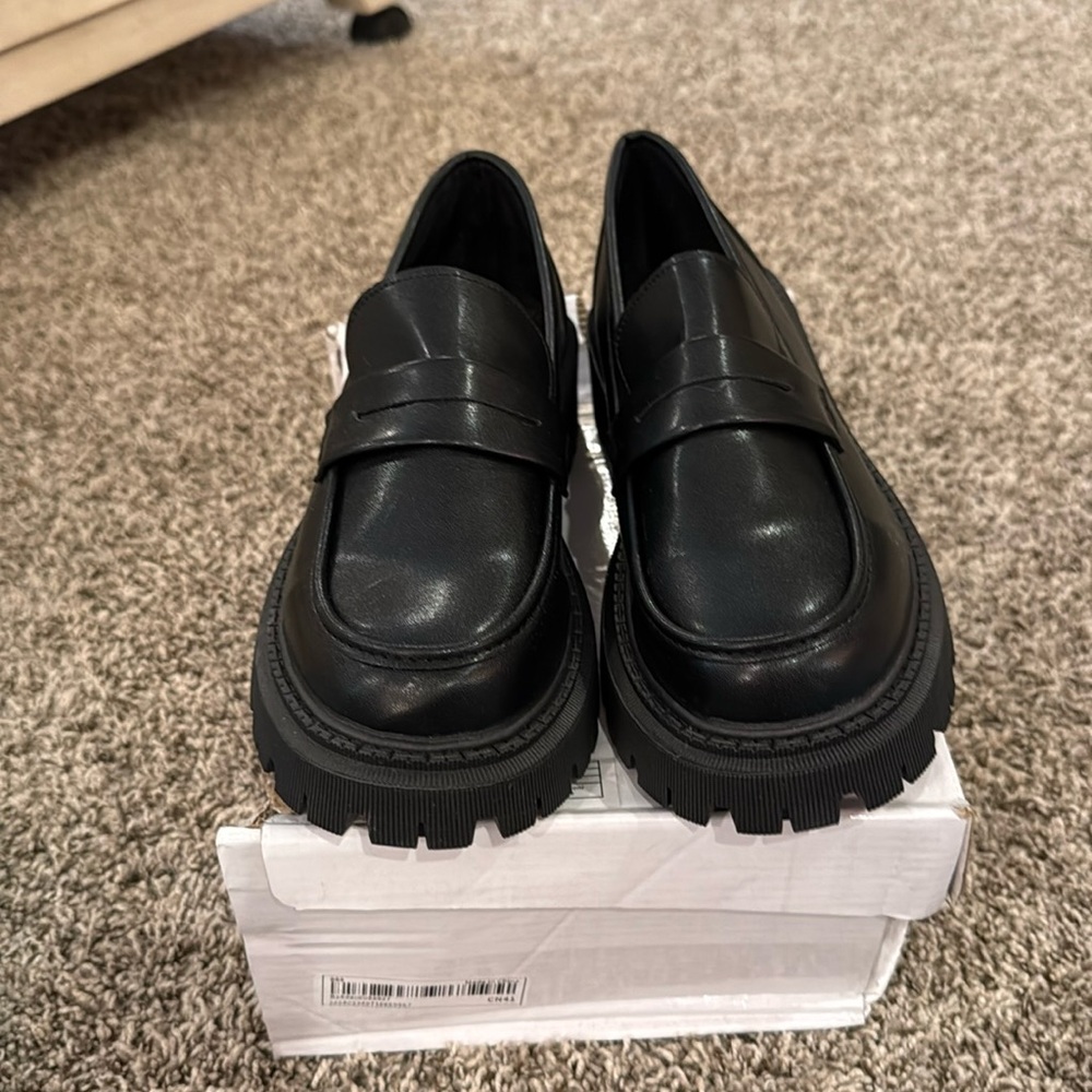 These are faux leather loafers never worn nicely